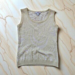 ST JOHN Sport Marie Gray Yellow Scoopneck Tank Top Size XS